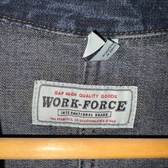 Gap Workforce Denim Trench LARGE - Picture 3 of 7